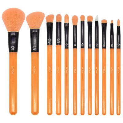 MODA Neon Makeup Brush Set  12pc Face & Eye Brush Kit with Soft Vegan Filaments  Blending, Contouring, Highlighting  Cruelty-Free, Bold Neon Design