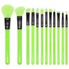 MODA Neon Green Makeup Brush Set  12pc Face & Eye Brush Kit with Soft Vegan Filaments  Blending, Contouring, Highlighting  Cruelty-Free, Bold Neon Design view 1