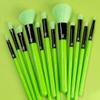 MODA Neon Green Makeup Brush Set  12pc Face & Eye Brush Kit with Soft Vegan Filaments  Blending, Contouring, Highlighting  Cruelty-Free, Bold Neon Design view 3