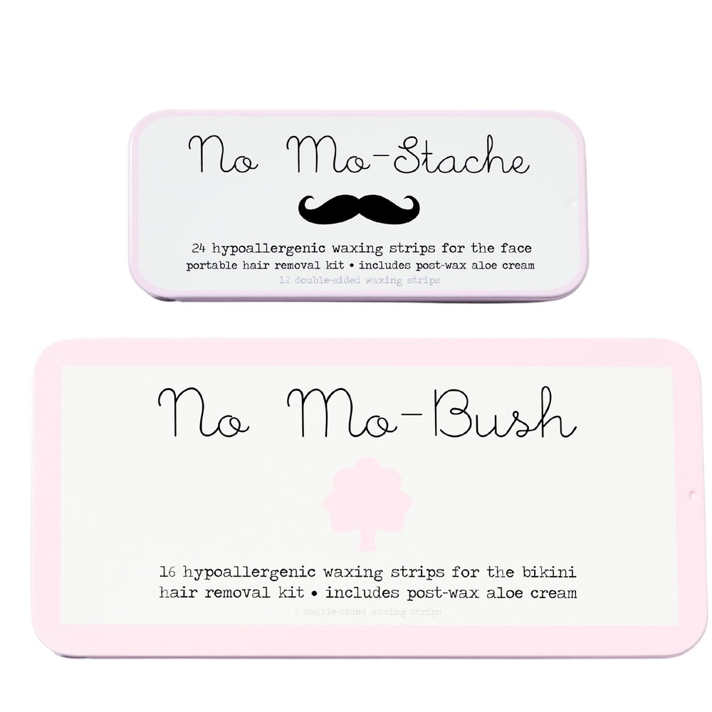 No Mo-Stache and No Mo-Bush Bikini Bundle - 2 Piece Value Set - As Seen On Shark Tank - Easy To Use Wax Strips for Face, Body Hair Removal and Bikini Area