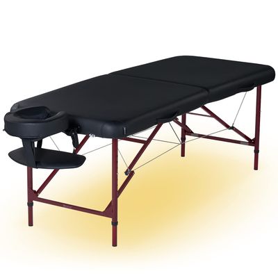 Master Massage Zephyr Lightweight Portable Massage Table Package with Ambient Lighting- Tattoo Table- Spa Bed (Black, Maroon)