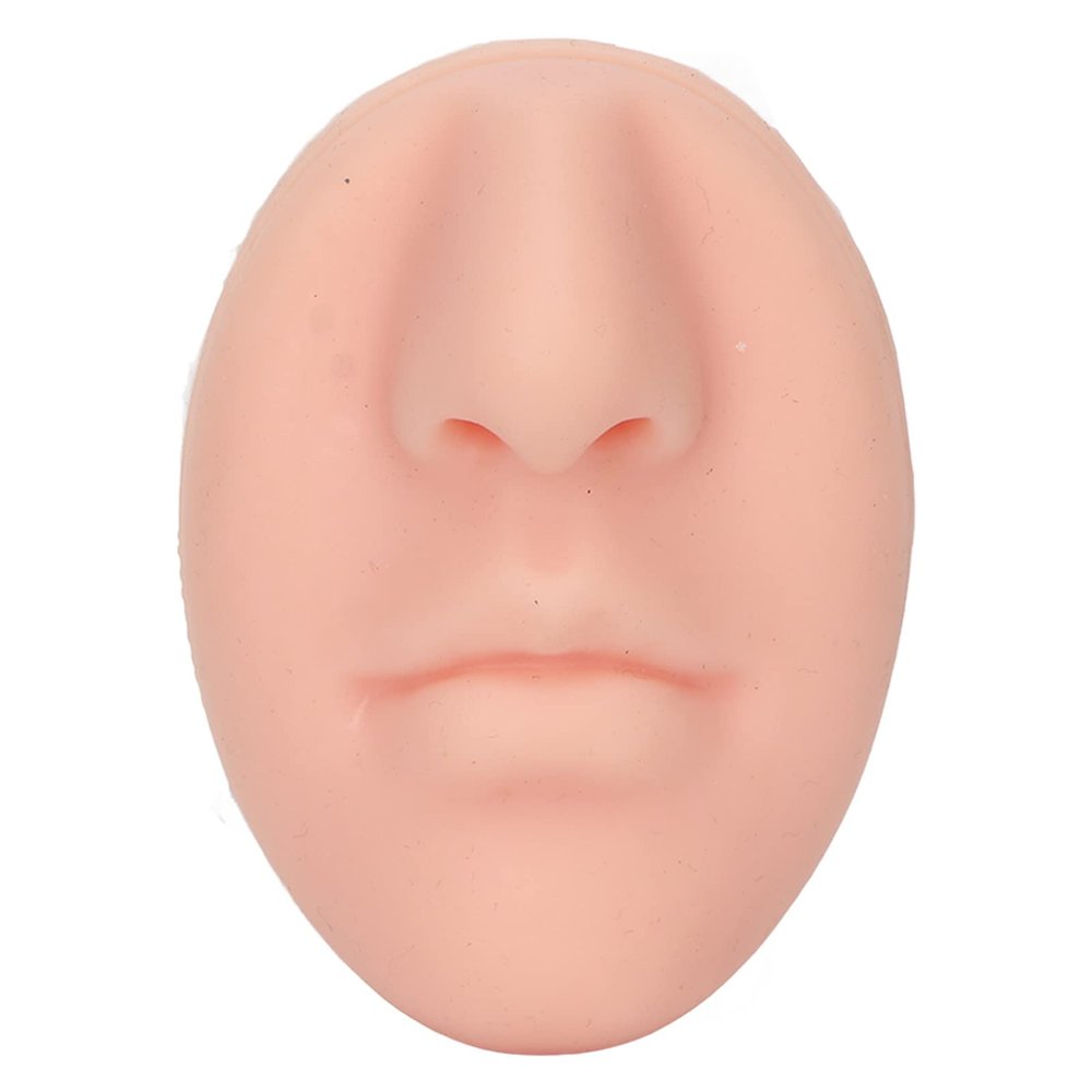 Sonew Silicone Nose Model, Silicone Flexible Face Model, for Piercing Practice, Jewelry Display, Practicing Suture, Teaching Instructions (Light Skin Colour)