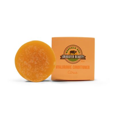 BUFFALO GAL Hyaluronic and Tallow Conditioner Bar, Natural Hair Conditioner for Growth, Hydrating for Dry Hair, Detangling for All Hair Types, 3 fl oz, Citrus