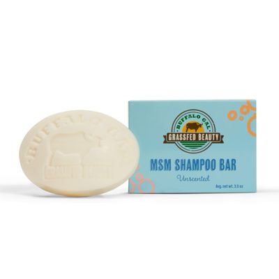 BUFFALO GAL MSM + Tallow Shampoo Bar Hair Growth Solid Shampoo for Soft, Healthy Hair pH Balanced, Sulfate-Free, Silicone-Free, Plastic-Free Unscented