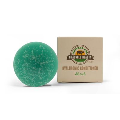 BUFFALO GAL Hyaluronic + Tallow Hair Conditioner Bar for Hair Growth, Hydrating for Dry Hair, Detangling Conditioner for All Hair Types, 3 fl oz, Shrub