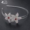 Crystal Rhinestone Crown Tiara Floral Girl Headdress Hair Accessories Wedding Bridal Prom Accessories,Purple view 2