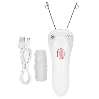 Threading Hair Removal, Hair Remover Electric Face Eyebrow Threading Epilator USB Charging Cotton Thread Depilation Machine Device for Women Girls Ladies ()
