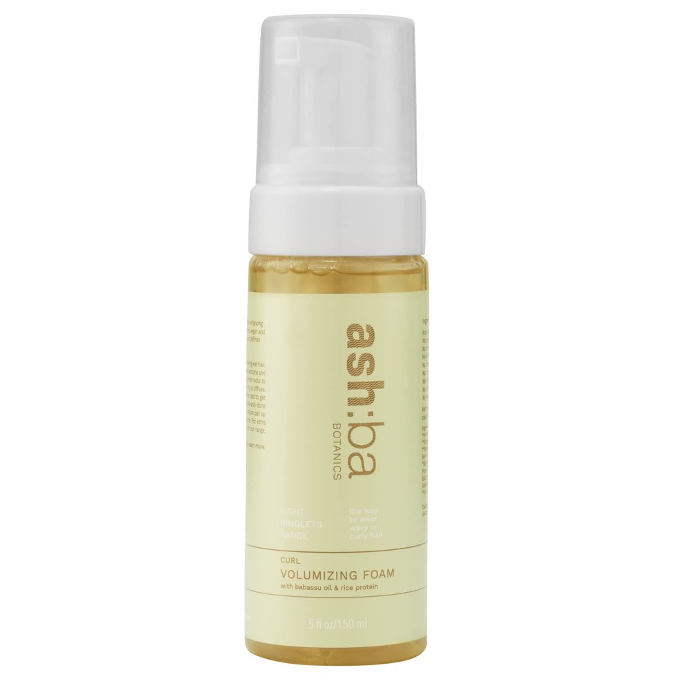 Ashba Botanics Volumizing Foam I Weightless Hair Mousse for Curly & Wavy Hair - Paraben, Silicone Free | Lightweight styler to control frizz without dryness | Premium natural Ingredients | 150ml
