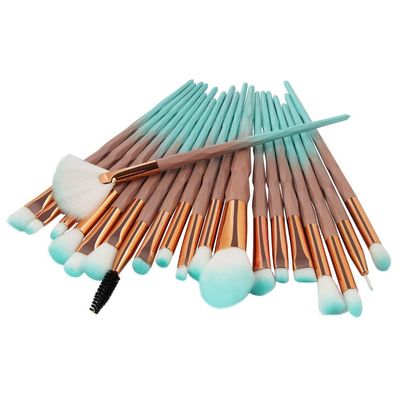 20Pcs Diamond Makeup Brushes Set ,Powder Foundation Blush Blending Eye shadow Lip Cosmetic Beauty Make Up Brush (Brown Green)