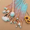 20Pcs Diamond Makeup Brushes Set ,Powder Foundation Blush Blending Eye shadow Lip Cosmetic Beauty Make Up Brush (Brown Green) view 2