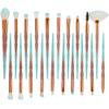 20Pcs Diamond Makeup Brushes Set ,Powder Foundation Blush Blending Eye shadow Lip Cosmetic Beauty Make Up Brush (Brown Green) view 3