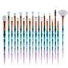 20Pcs Diamond Makeup Brushes Set ,Powder Foundation Blush Blending Eye shadow Lip Cosmetic Beauty Make Up Brush (Blue Pink) view 1