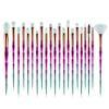 20Pcs Diamond Makeup Brushes Set ,Powder Foundation Blush Blending Eye shadow Lip Cosmetic Beauty Make Up Brush (Pink Green) view 1