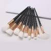10PCS Makeup Brushes Set Powder Blush Eyeshadow Conceaer Lip Professional Make Up Brush Cosmetics Tool (Black) view 2
