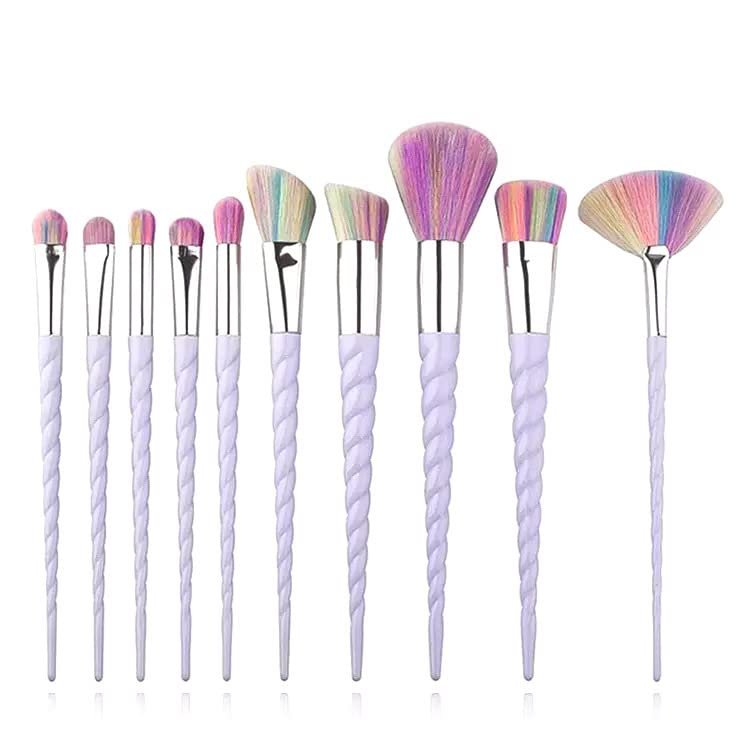 10PCS Makeup Brushes Set Powder Blush Eyeshadow Conceaer Lip Professional Make Up Brush Cosmetics Tool (Multicolor)