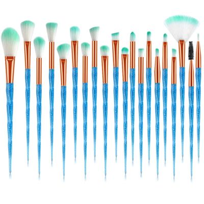 20Pcs Diamond Makeup Brushes Set ,Powder Foundation Blush Blending Eye shadow Lip Cosmetic Beauty Make Up Brush (Blue)