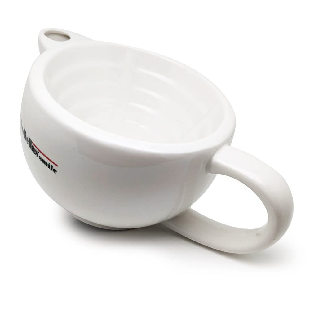 The Goodfellas' smile Scuttle Shave Mug (WHITE) - Ceramic, Shaving Bowl That Keeps Lather Rich & Hot, Handmade Shave Bowl, Get a Barbershop Hot Shave At Home Daily, Great Gift