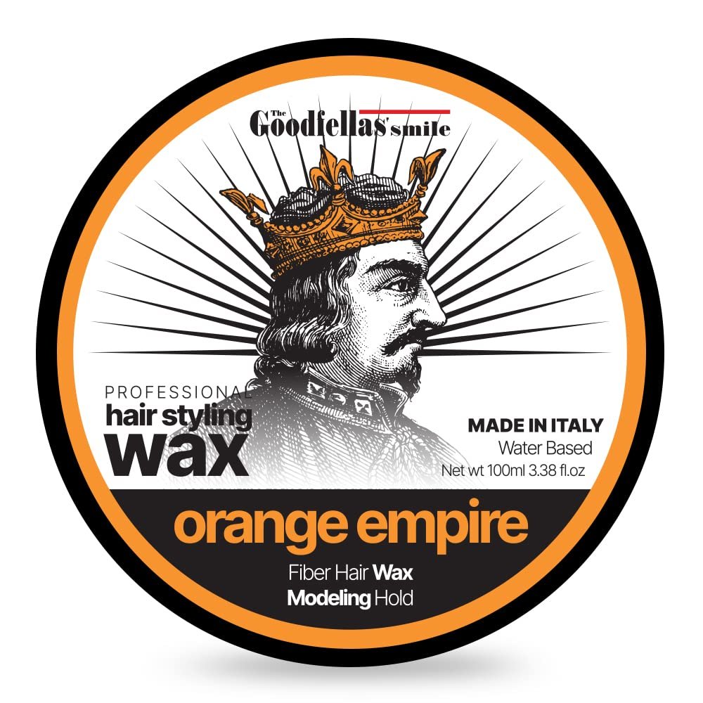 The Goodfellas' smile Orange Empire Hair Wax Modeling Hold Styling Wax with Orange Zest Scent, 100ml Made in Italy