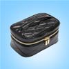 Conair Travel Makeup Bag, Large Toiletry and Cosmetic Bag, Perfect Size for Use At Home or Travel, Train Case Shape in Solid Black with Diamond-Quilt Pattern view 4