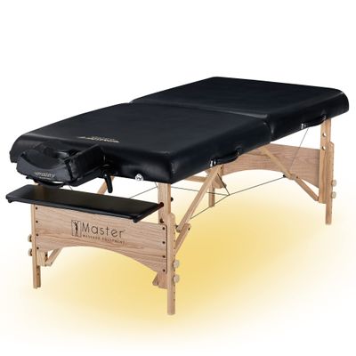 Master Massage 32" Extra Large Gibraltar LX Portable Massage Table Beauty Salon Bed with Ambient Lighting System