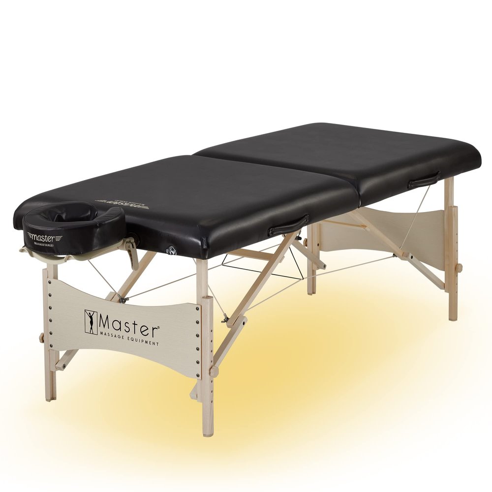 Master Massage 30" Balboa Portable Massage and Exercise Table Beauty Bed in Brown Luster with Ambient Lighting System