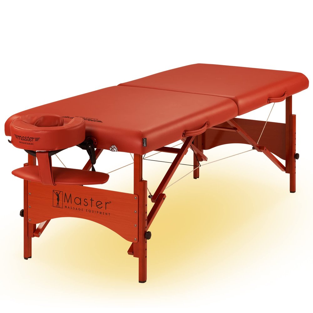 Master Massage 28" Fairlane Pro Portable Massage Table Package in Cinnamon with Ambient Lighting System