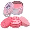 AOA Studio 50-Count Compressed Facial Sponges 100% Natural Cosmetic Spa Sponges for Facial Cleansing, Exfoliating Mask, Remove for Makeup, Dead Skin, and Dirt (50 counts, Pink) view 1
