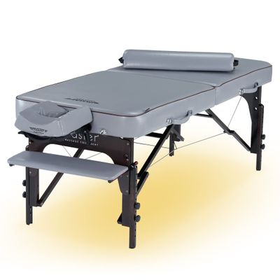 Master Massage 30" Montour LX Portable Massage Table in Dove Gray with Ambient Lighting System