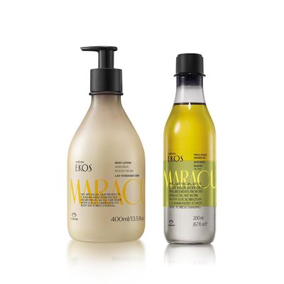 Natura  Maracuj Body Care Duo Bundle  Passion Fruit Triple Phase Body Oil & Relieving Body Lotion  24H Hydration, Soothing & Radiant Skin  Vegan & Cruelty-Free Brazilian Skincare