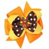 "TURKEY Pinwheel" Alligator Clips Girls Ribbon Hair Bows Fall Thanksgiving view 1