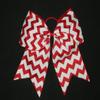 "Chevron Red" Cheer Bow Pony Tail 3 Inch Ribbon Girls Hair Cheerleading view 1