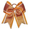 "Shimmer Orange" Cheer Bow Pony Tail 3" Ribbon Girls Hair Bows Cheerleading view 1