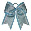 "Shimmer Blue" Cheer Bow Pony Tail 3" Ribbon Girls Hair Bows Cheerleading view 1