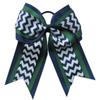 "NAVY GREEN CHEVRON" Cheer Hair Bow Pony Tail 3" Ribbon Girls Cheerleading view 1