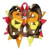 "TURKEY POLKA-DOT" Alligator Clips Girls Ribbon Hair Bows Fall Thanksgiving view 1
