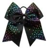 "Black Rainbow Stars" Cheer Bow Pony Tail 3" Ribbon Hair Bows Cheerleading view 1