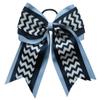"Light Blue Navy Chevron" Cheer Hair Bow Pony 3" Ribbon Girls Cheerleading view 1