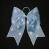 "Polka-DOT Light Blue" Cheer Bow Pony Tail 3" Ribbon Girls Hair Cheerleading view 1