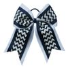 "White Navy Chevron" Cheer Hair Bow Pony Tail 3" Ribbon Girls Cheerleading view 1