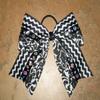 "Black Damask & Chevron" Cheer Bow Pony Tail 3" Ribbon Girls Cheerleading view 1