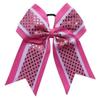"Confetti Pink White" Cheer Bow Pony Tail 3" Ribbon Hair Bows Cheerleading view 1