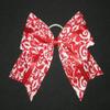 "RED Damask Sparkle" Cheer Bow Pony Tail 3 Inch Ribbon Girls Cheerleading view 1