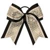 "Confetti Black Silver" Cheer Bow Tail 3 Inch Ribbon Hair Bows Cheerleading view 1