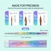 PANA 3D Kolinsky Nail Art Brush - Rainbow Glitter Handle, Size 2 - Acrylic Nail Art Sculpture Brush for Manicures Pedicure Salon Professional or Beginner view 3