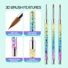 PANA 3D Kolinsky Nail Art Brush - Rainbow Glitter Handle, Size 2 - Acrylic Nail Art Sculpture Brush for Manicures Pedicure Salon Professional or Beginner view 4