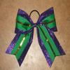 "Mardi GRAS Sequin Glitter" Cheer Bow Pony Tail 3" Ribbon Girls Cheerleading view 1