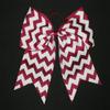 "Chevron Burgundy" Cheer Bow Pony Tail 3" Ribbon Girls Hair Cheerleading view 1