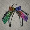 "Rainbow Zebra" Pony Tail Bows Girls Ribbon Hair Bows Cheer Streamers view 1