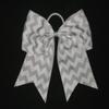 "Chevron Light Gray" Cheer Bow Pony Tail 3" Ribbon Girls Hair Cheerleading view 1