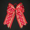 "Gold RED DOTS" Cheer Hair Bow Pony Tail 3 Inch Ribbon Girls Cheerleading view 1